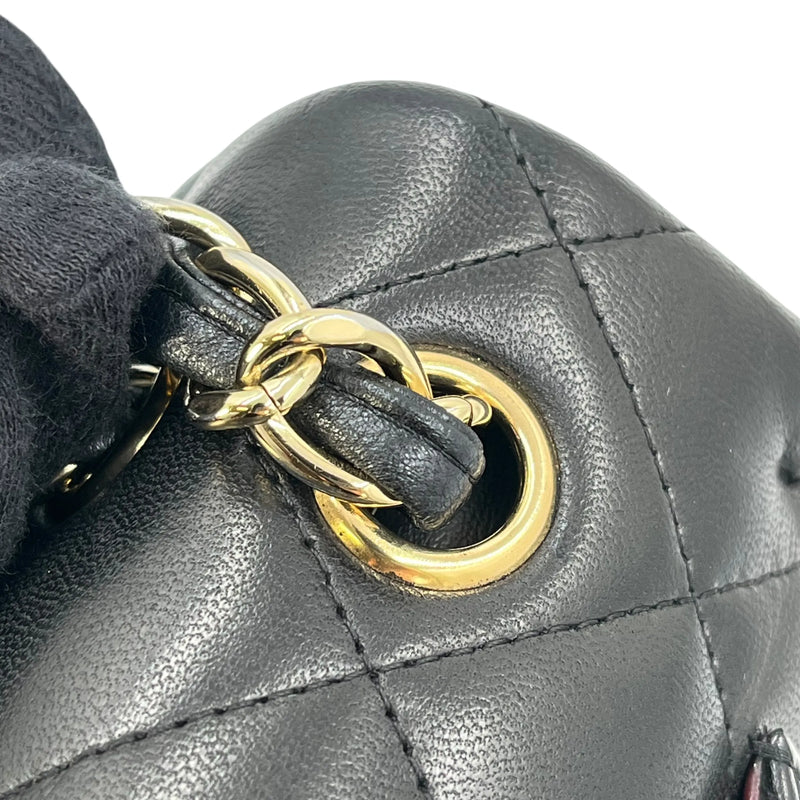 CHANEL Matelasse W-flap Chain Shoulder Bag - Black 