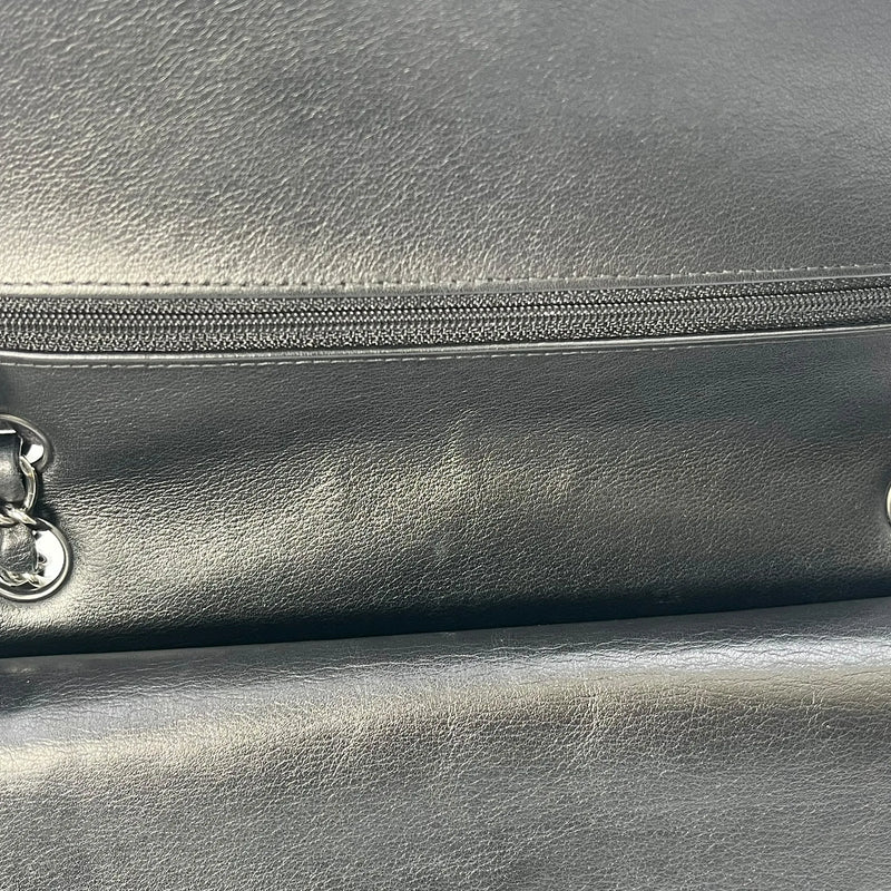 CHANEL Double Flap Bag Calf Chain Shoulder Bag - Black / White