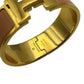 HERMES Clic Clac H Enamel Bracelet GM Nude Gold