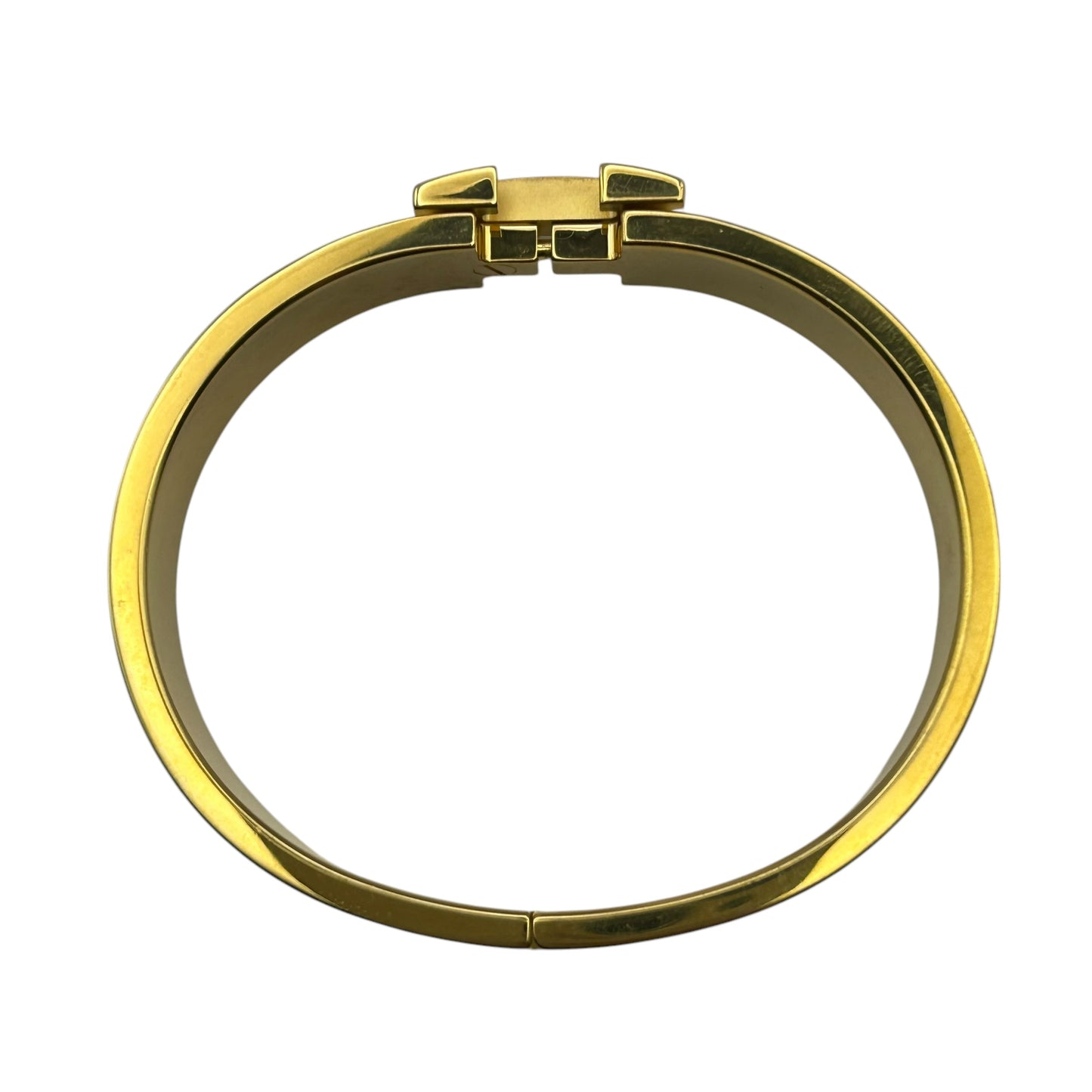 HERMES Clic H Enamel Bracelet Mint Gold