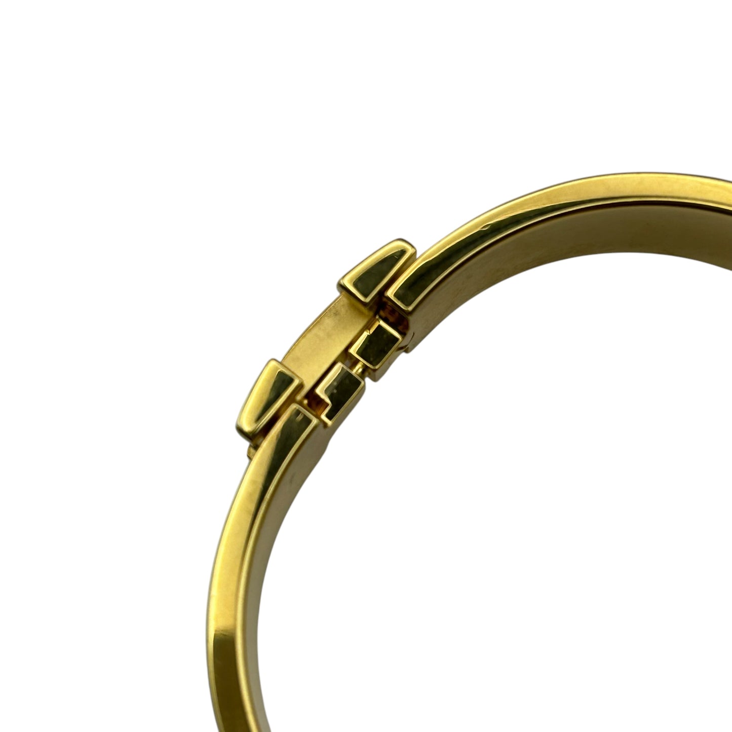 HERMES Clic H Enamel Bracelet Mint Gold