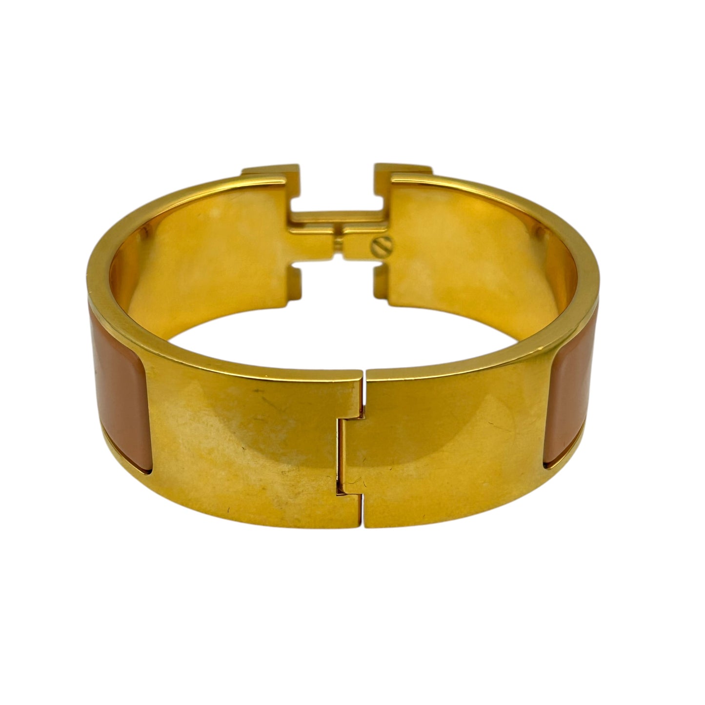 HERMES Clic Clac H Enamel Bracelet GM Nude Gold