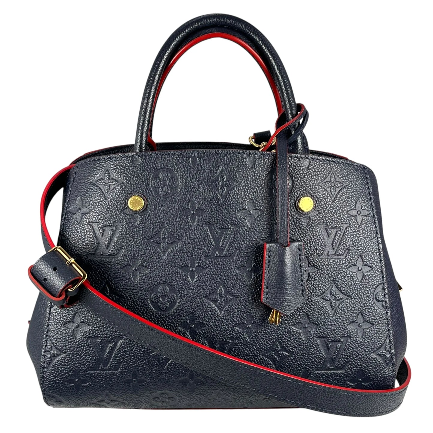 Louis Vuitton Monogram Empreinte Montaigne BB Hand Bag - Navy