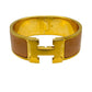 HERMES Clic Clac H Enamel Bracelet GM Nude Gold