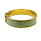 HERMES Clic H Enamel Bracelet Mint Gold