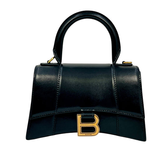 BALENCIAGA Hourglass Hand Bag 2way Black