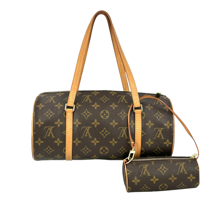 Louis Vuitton パピヨン30 モノグラム キャンバス ハンドバッグ - ブラウン