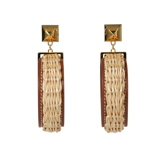 HERMES Wicker Swift Medor Picnic Earring