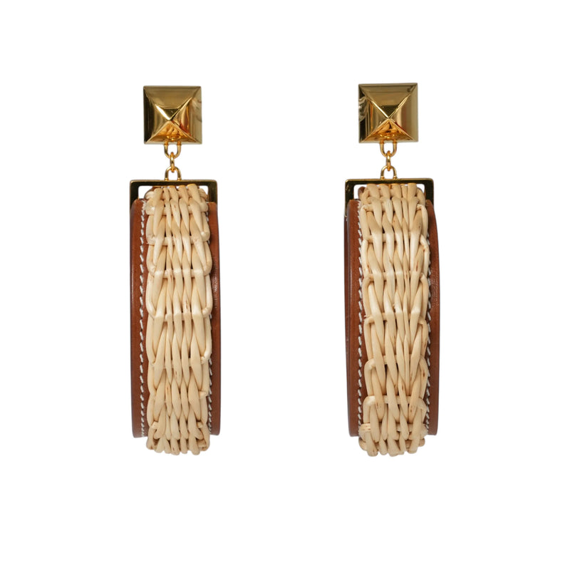 HERMES Wicker Swift Medor Picnic Earring
