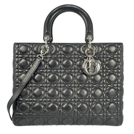 Dior Lady Dior Large Hand Bag - Black