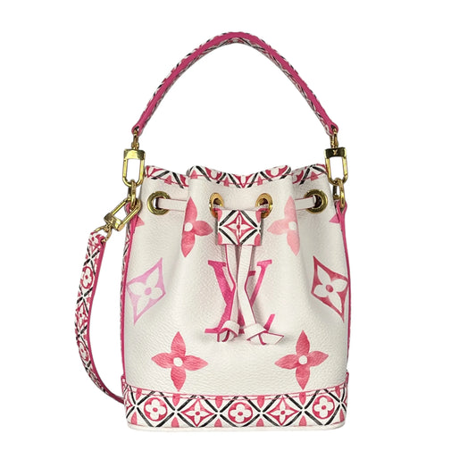 Louis Vuitton Monogram Nano Noe By The Pool Bucket Bag - Pink×White