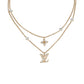 Louis Vuitton Lady Necklace Rhinestone - Gold Plated