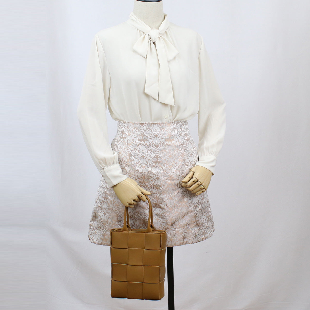 BOTTEGA VENETA カセットミニ トートバッグ ハンドバッグ - ブラウン