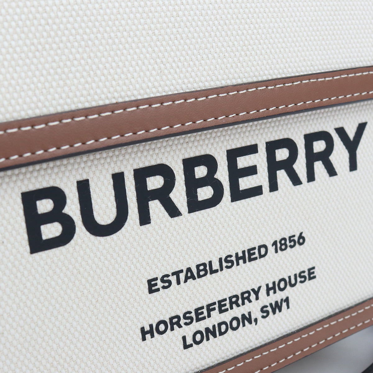 BURBERRY ミニポケット コットン ハンドバッグ ショルダーバッグ - ホワイト