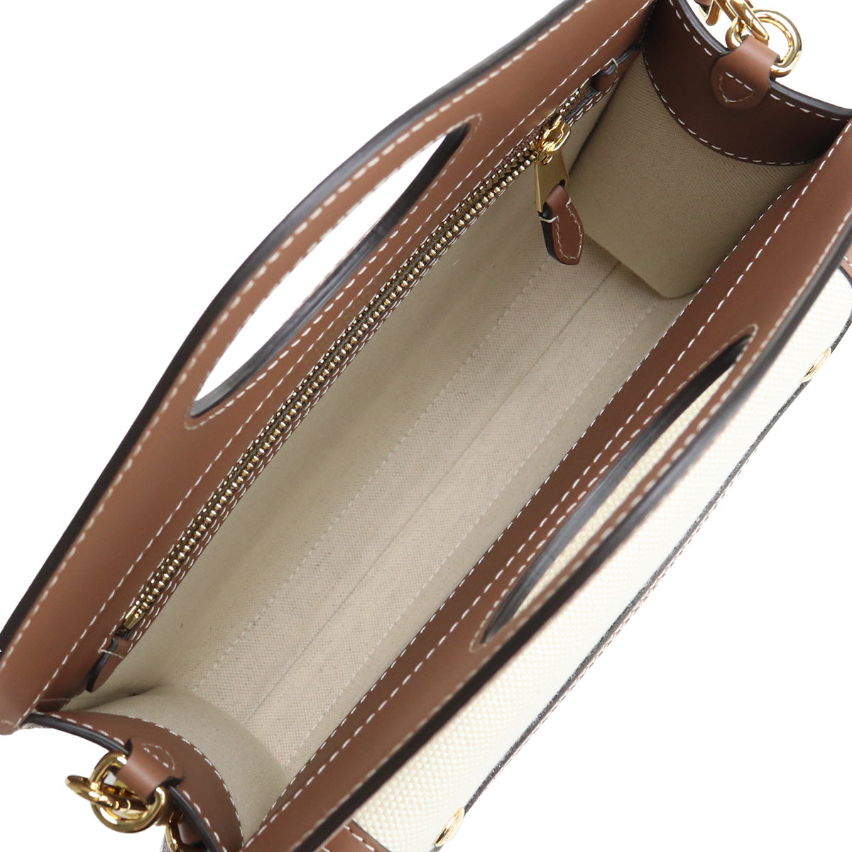 BURBERRY ミニポケット コットン ハンドバッグ ショルダーバッグ - ホワイト