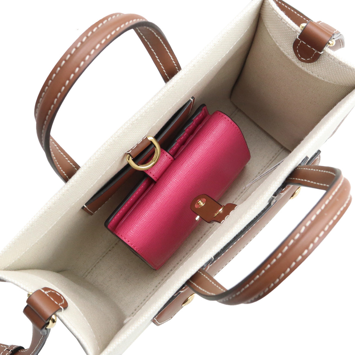 BURBERRY コットン ハンドバッグ ショルダーバッグ - ホワイト