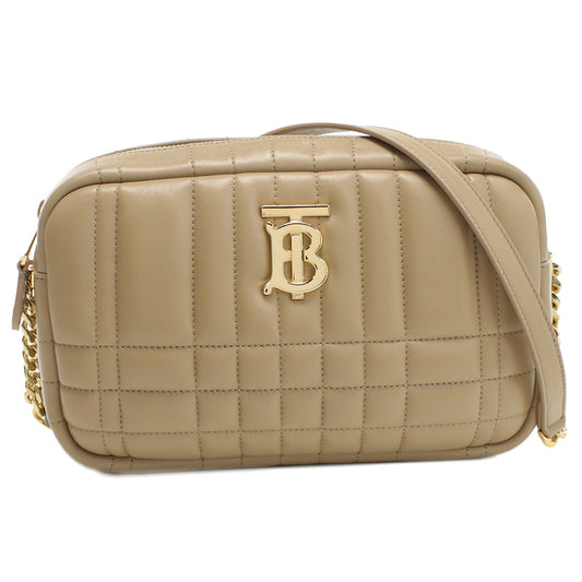 BURBERRY Quilted Leather Lola Shoulder Bag - Beige