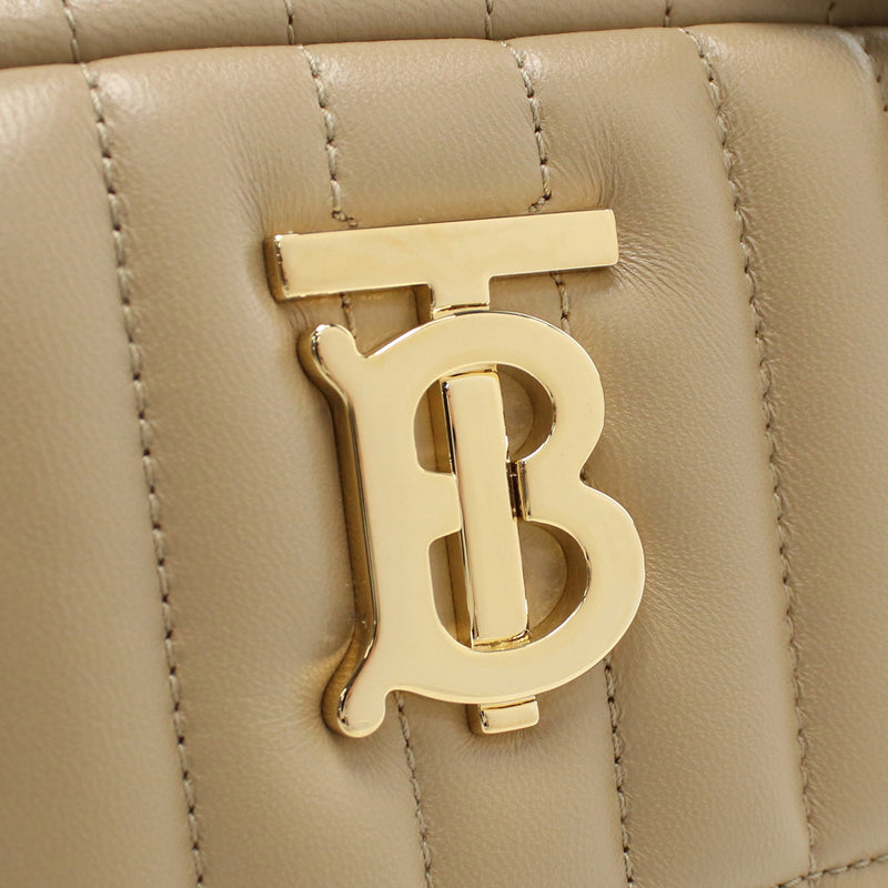 BURBERRY Quilted Leather Lola Shoulder Bag - Beige