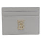 BURBERRY Leather TB Card Case - Gray