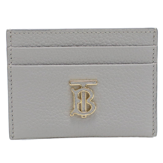 BURBERRY Leather TB Card Case - Gray