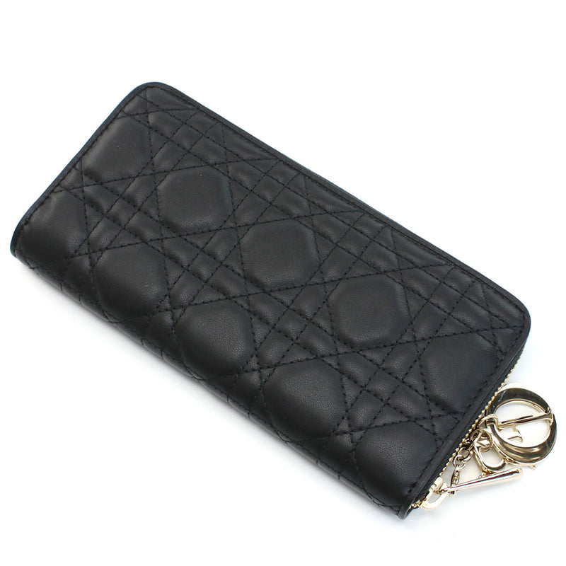 Dior Lady Dior Voyageur Long Wallet - Black