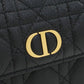 Dior Caro Orchid Calfskin Long Wallet - Black