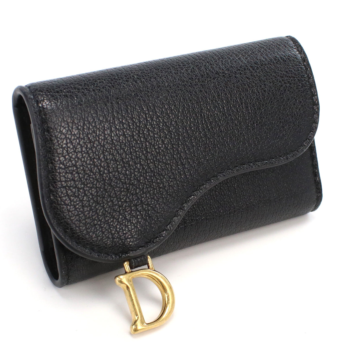 Dior Saddle Leather Key Case - Black