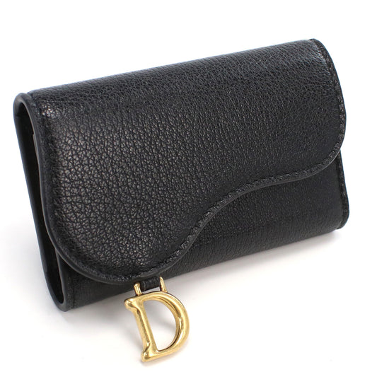 Dior Saddle Leather Key Case - Black