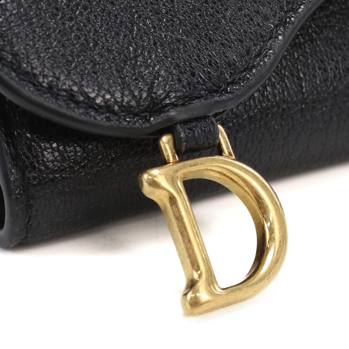 Dior Saddle Leather Key Case - Black
