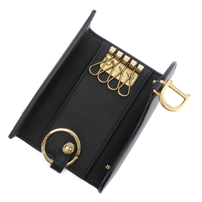 Dior Saddle Leather Key Case - Black