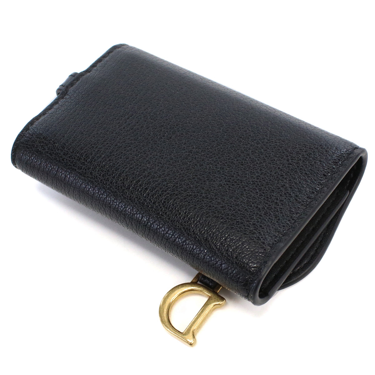 Dior Saddle Leather Key Case - Black