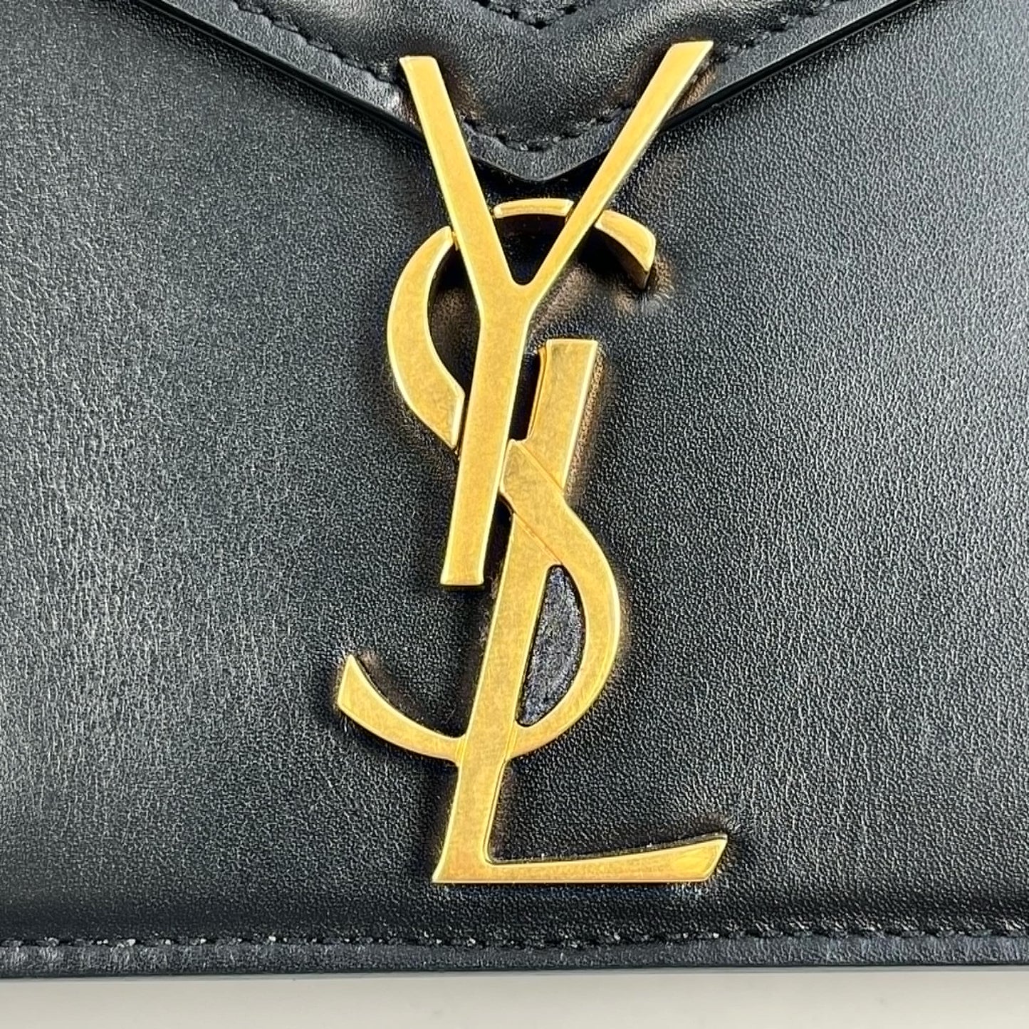 Salnt Laurent Cassandra Leather Chain Shoulder Bag Black