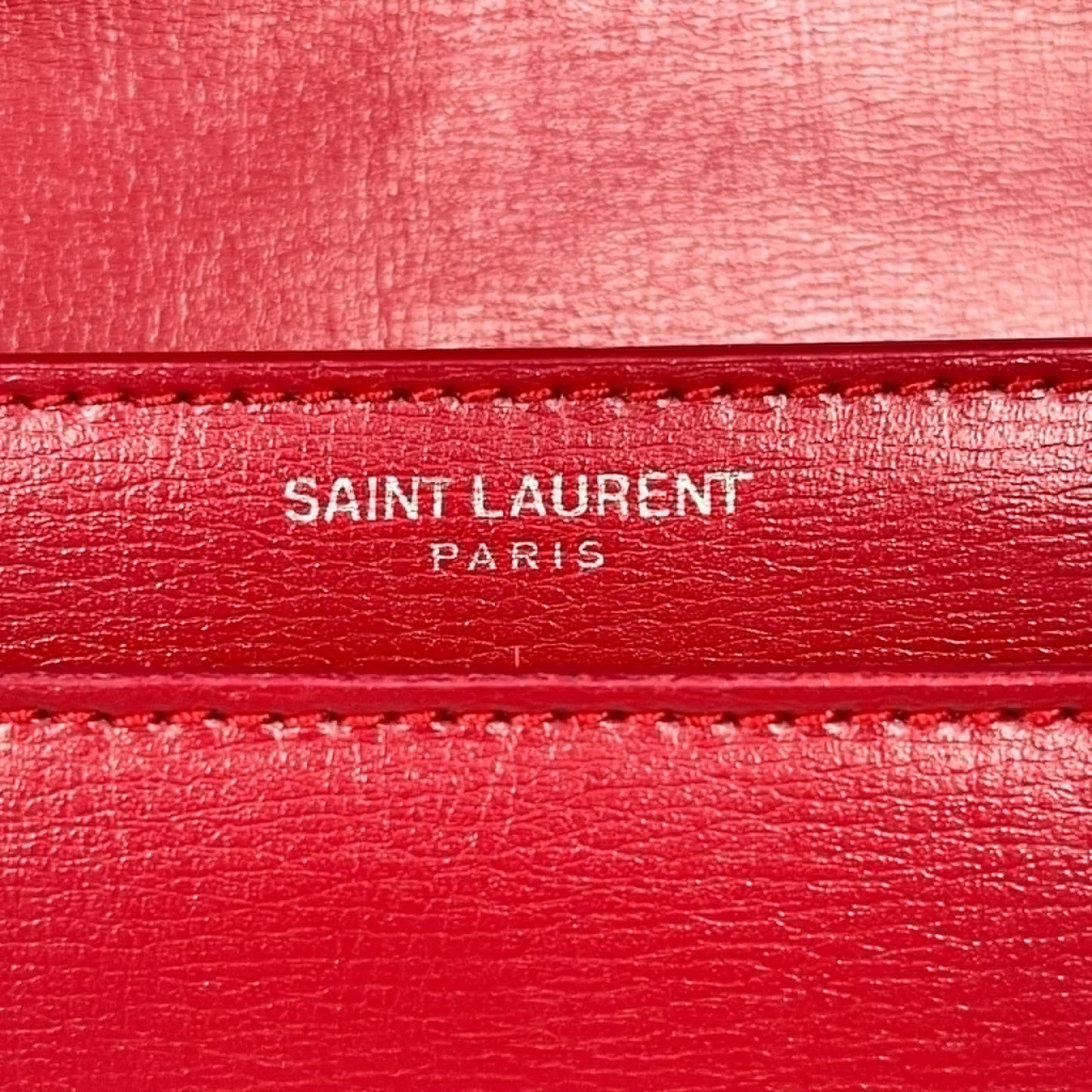 Salnt Laurent Sunset Leather Chain Shoulder Bag Red