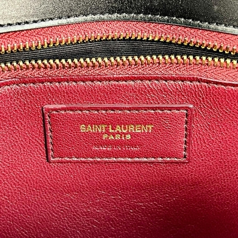 Saint Laurent Cassandra Leather Chain Shoulder Bag Black