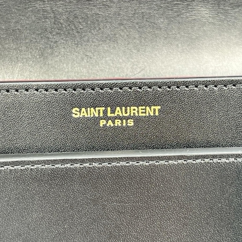 Saint Laurent Cassandra Leather Chain Shoulder Bag Black