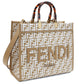 FENDI Sunshine Medium Shopper Hand Bag - Brown