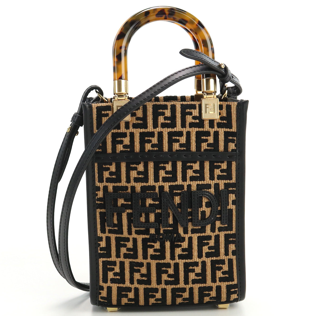 FENDI Sunshine Shopper Hand Bag - Darkbrown