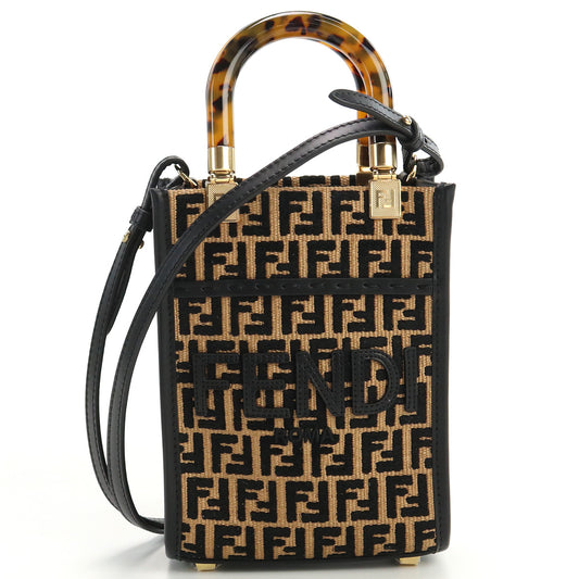 FENDI Sunshine Shopper Hand Bag - Darkbrown