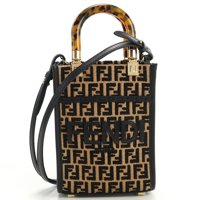 FENDI Sunshine Shopper Hand Bag - Darkbrown