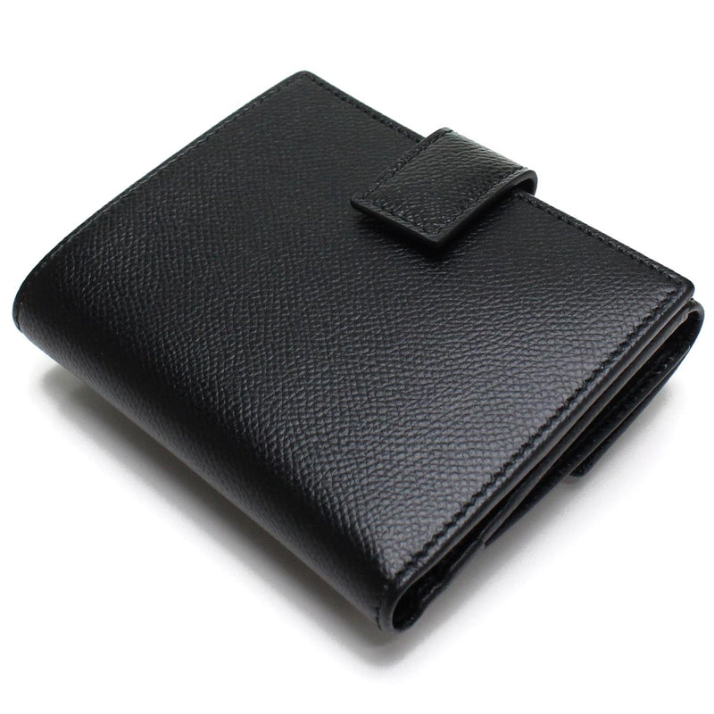 FERRAGAMO ガンチーニ レザー クリップ 二つ折り財布 コンパクトウォレット - ブラック