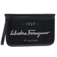 FERRAGAMO 1927 Signature Pouch Clutch Bag - Black