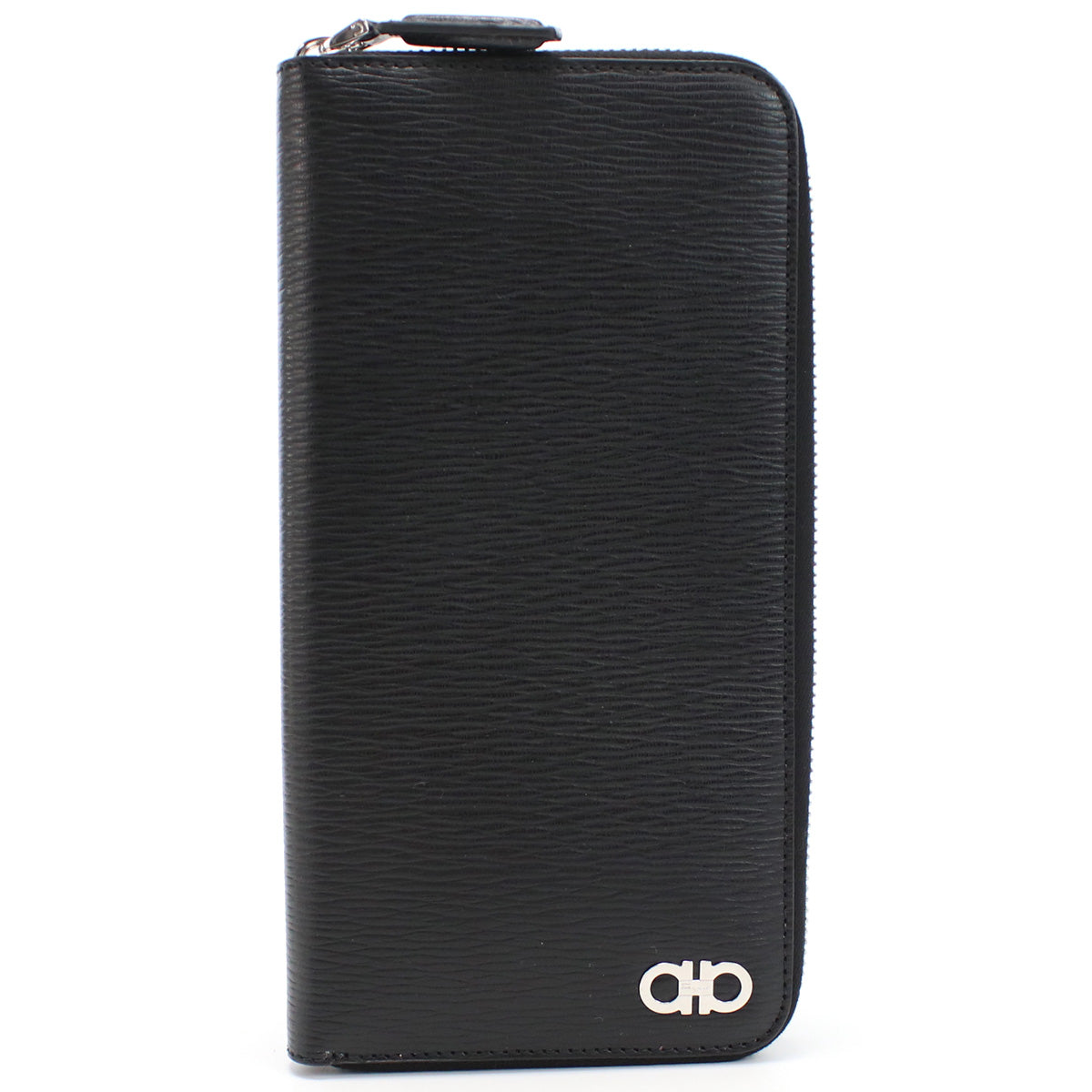 FERRAGAMO ガンチーニ カーフスキン カードケース - ブラック