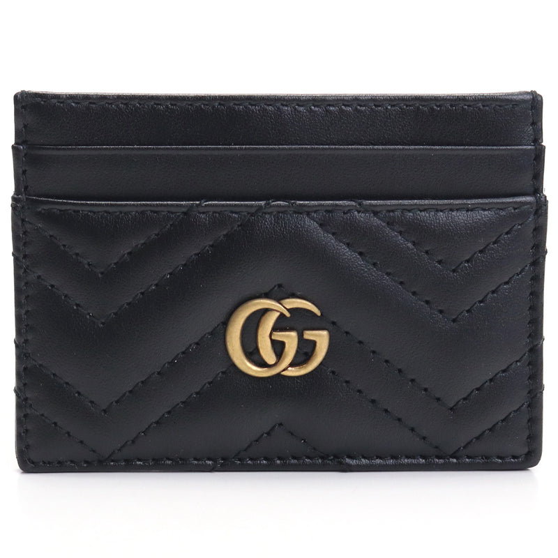 GUCCI GG Marmont Leather Card Case - Black