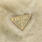 PRADA Montone Faux Fur Leather Hand Bag - Beige