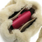 PRADA Montone Faux Fur Leather Hand Bag - Beige