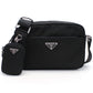 PRADA Saffiano Nylon Shoulder Bag - Black
