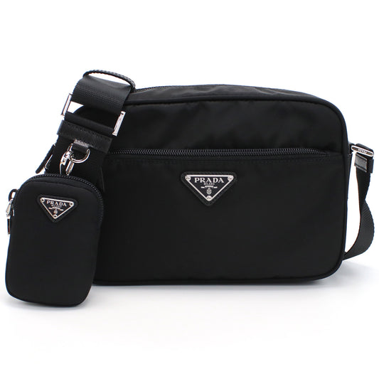 PRADA Saffiano Nylon Shoulder Bag - Black