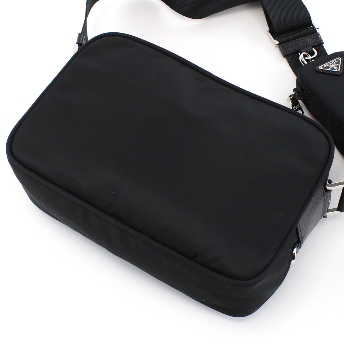 PRADA Saffiano Nylon Shoulder Bag - Black