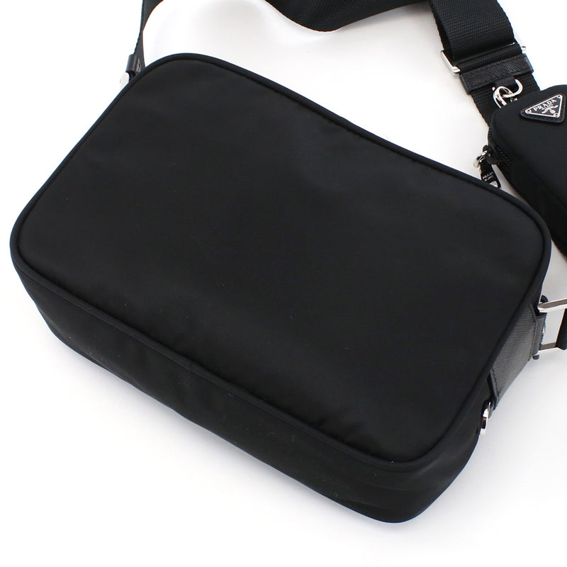 PRADA Saffiano Nylon Shoulder Bag - Black