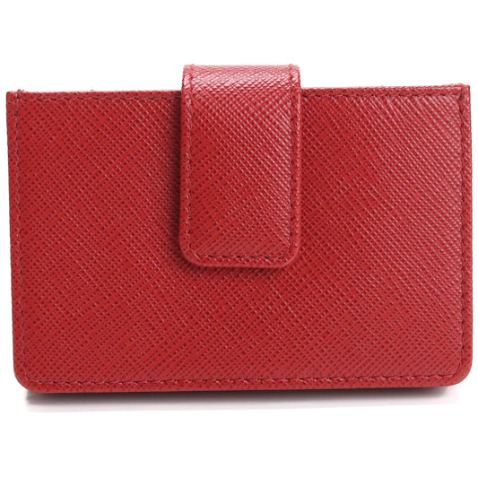 PRADA Saffiano Leather Card Case - Red